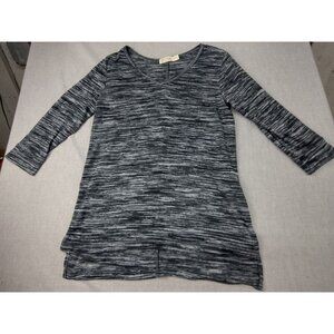Faded Glory Women's Gray and Black 3/4 Sleeve Knit V-Neck Sweater Small USED